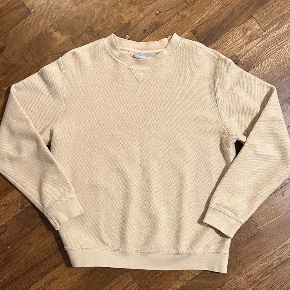 Nordstrom Men's Tan Crewneck Sweater - Small